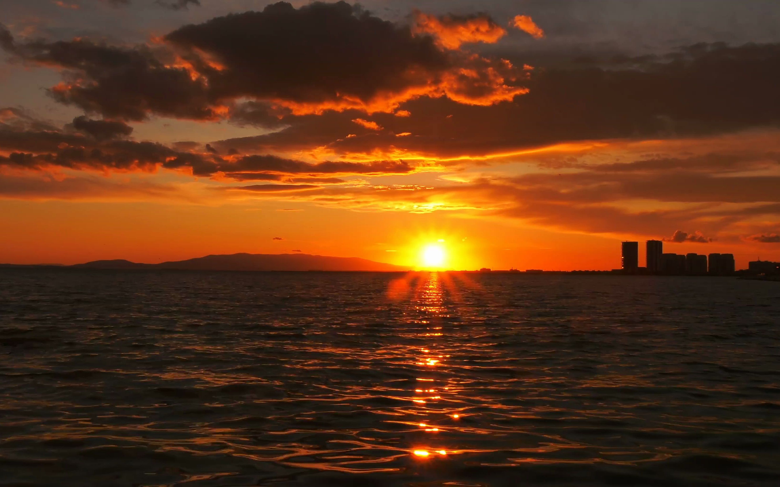 空镜头视频素材 夕阳海岸线落日 素材分享