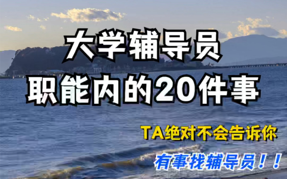 大学辅导员职能内的20件事!哔哩哔哩bilibili