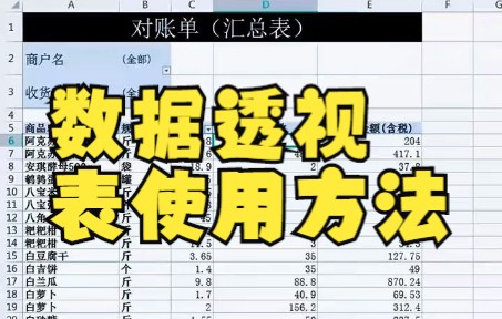 【excel表格制作】Excel数据透视表分类汇总编辑技巧,多个表格数据汇总统计,数据透视表使用方法哔哩哔哩bilibili