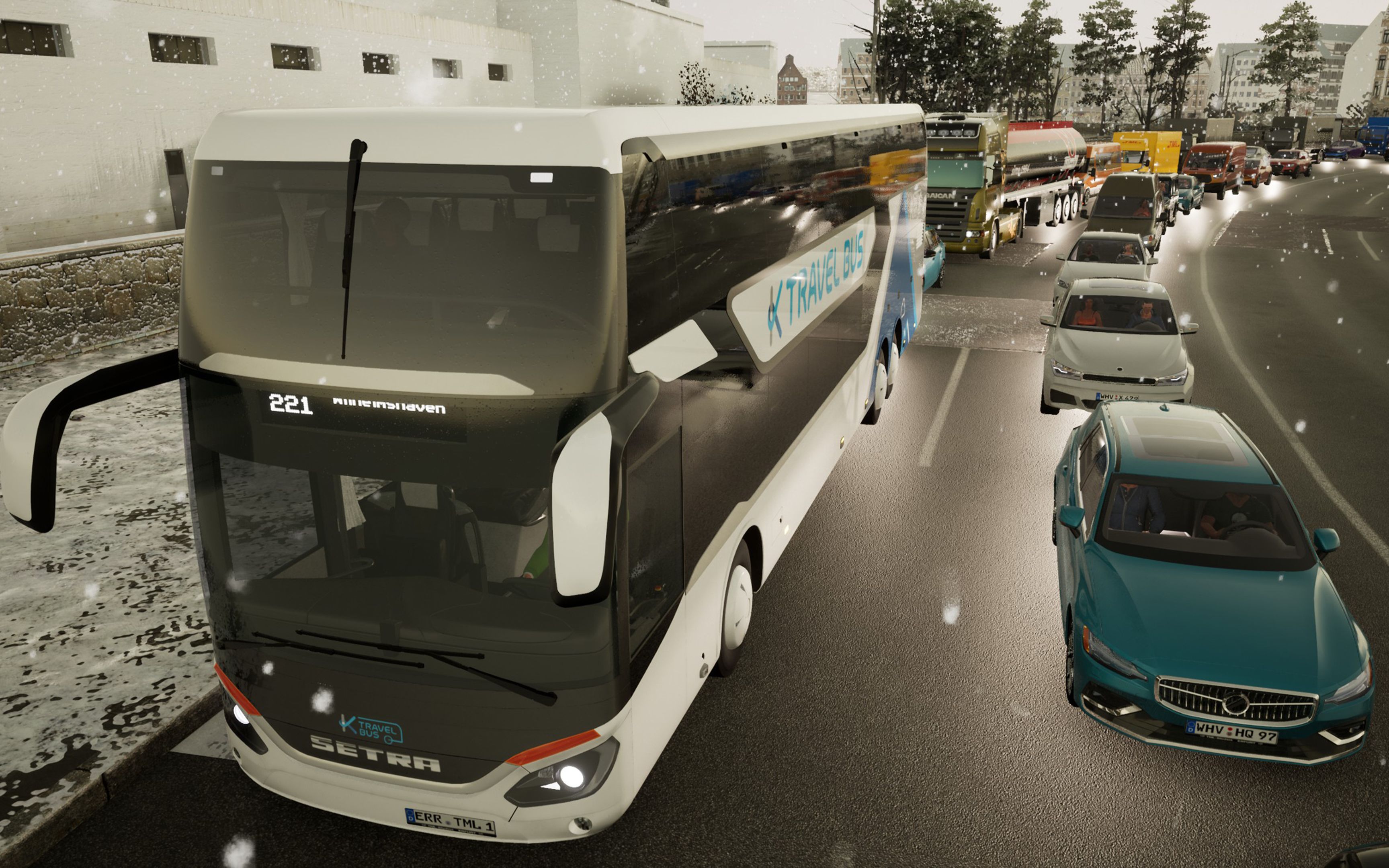 长客模拟#驾驶旗舰赛特拉双层大巴,一路高速,到达威廉港大城市1.29