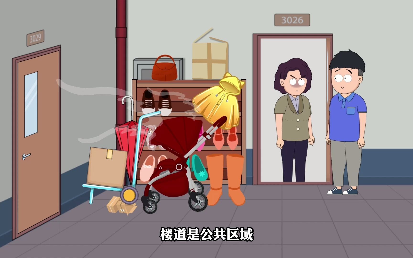 邻居在公共楼道堆杂物,男子无奈使出杀手锏,邻居主动服软