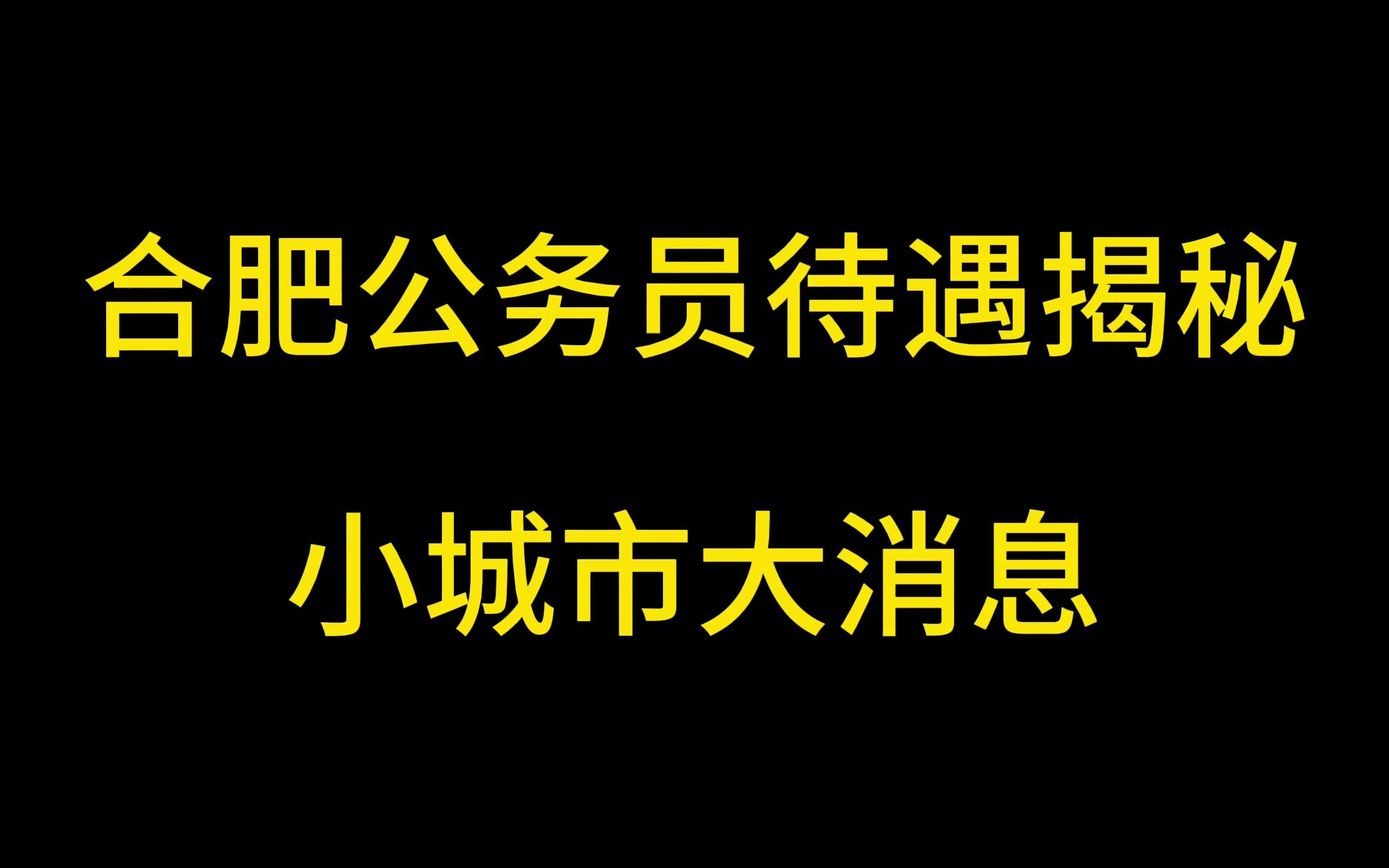 小地方大消息,合肥公务员待遇揭秘哔哩哔哩bilibili