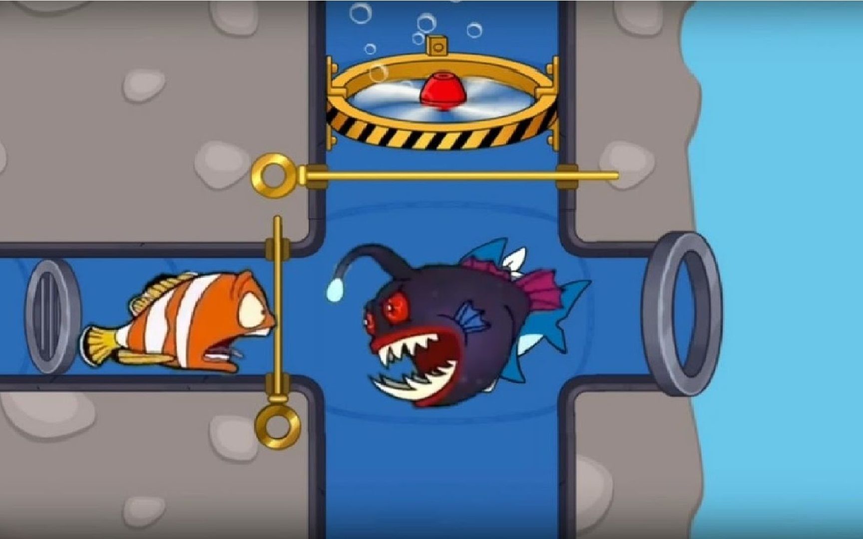 消灭大鲨鱼拯救小鱼儿【萌砖解说搞笑小游戏】_哔哩哔哩 (゜-゜)つロ