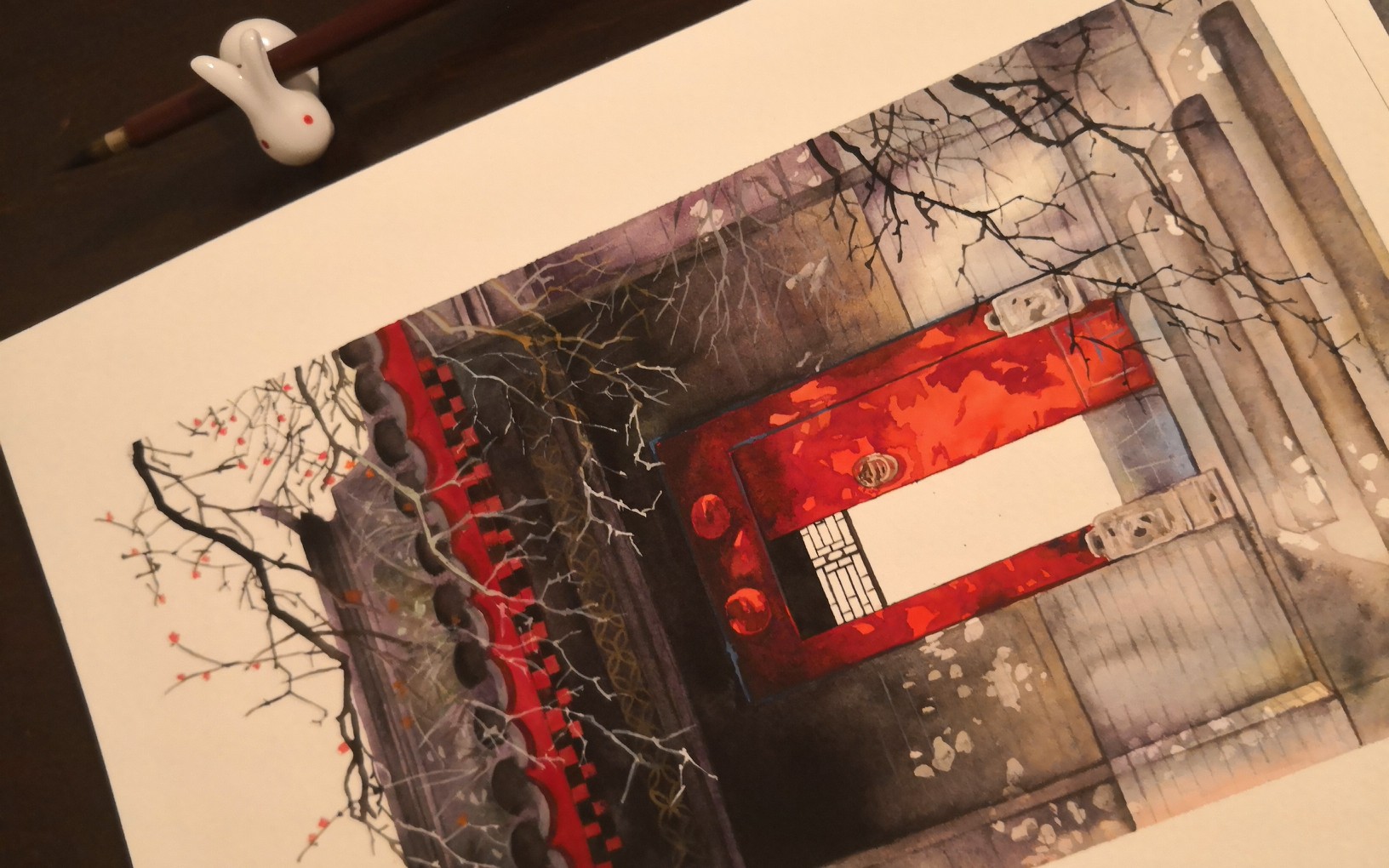 【水彩】咸鱼临了一张伊吹鸡腿子的小院子,无过程!