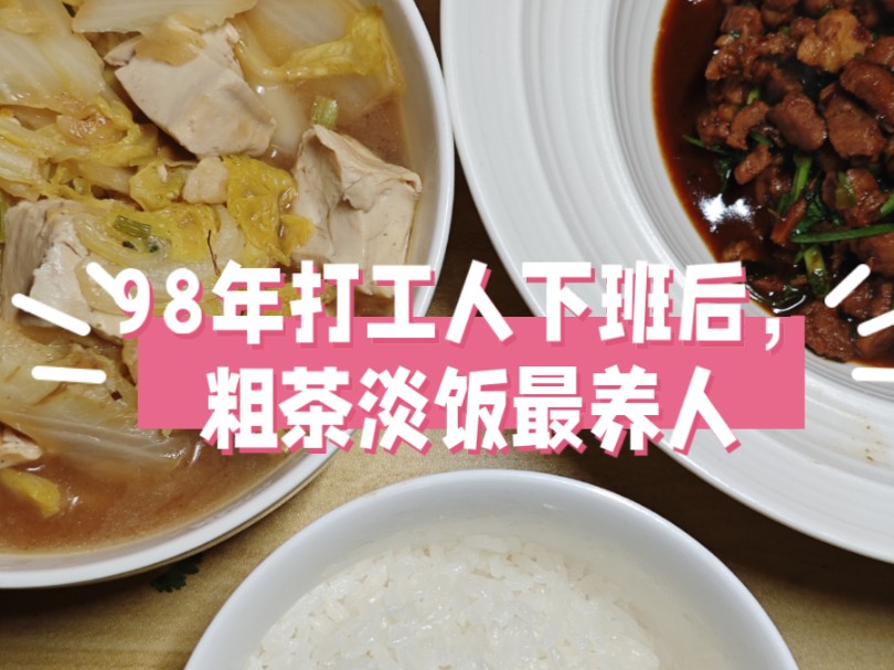 长沙独居打工人,下班做饭:白菜炖豆腐+卤肉哔哩哔哩bilibili