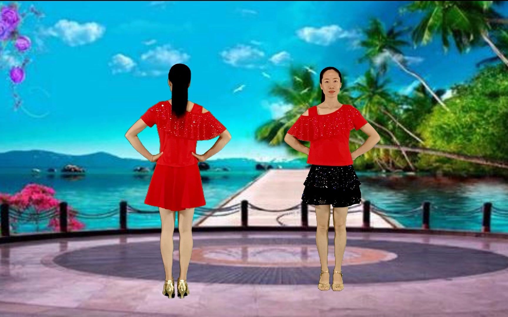 优美32步,对跳广场舞《美丽的七仙女》歌美舞美_哔哩哔哩_bilibili