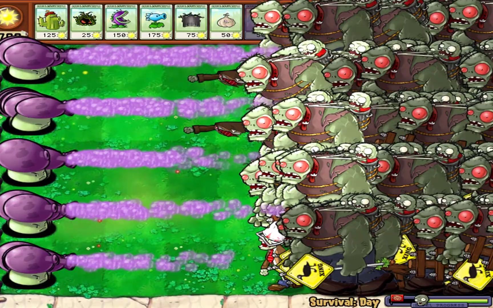 [pvz整活]all zombies vs 99 fume-shroom epic hack plants vs
