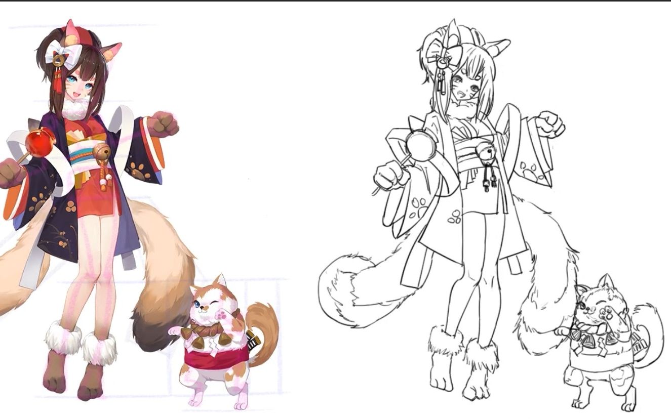 人物抓型练习(阴阳师-猫掌柜)