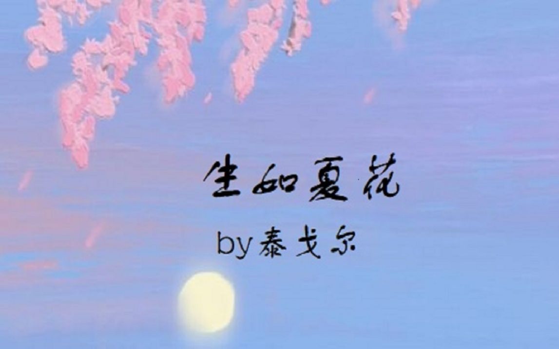 【英语诵读】生如夏花by泰戈尔哔哩哔哩bilibili