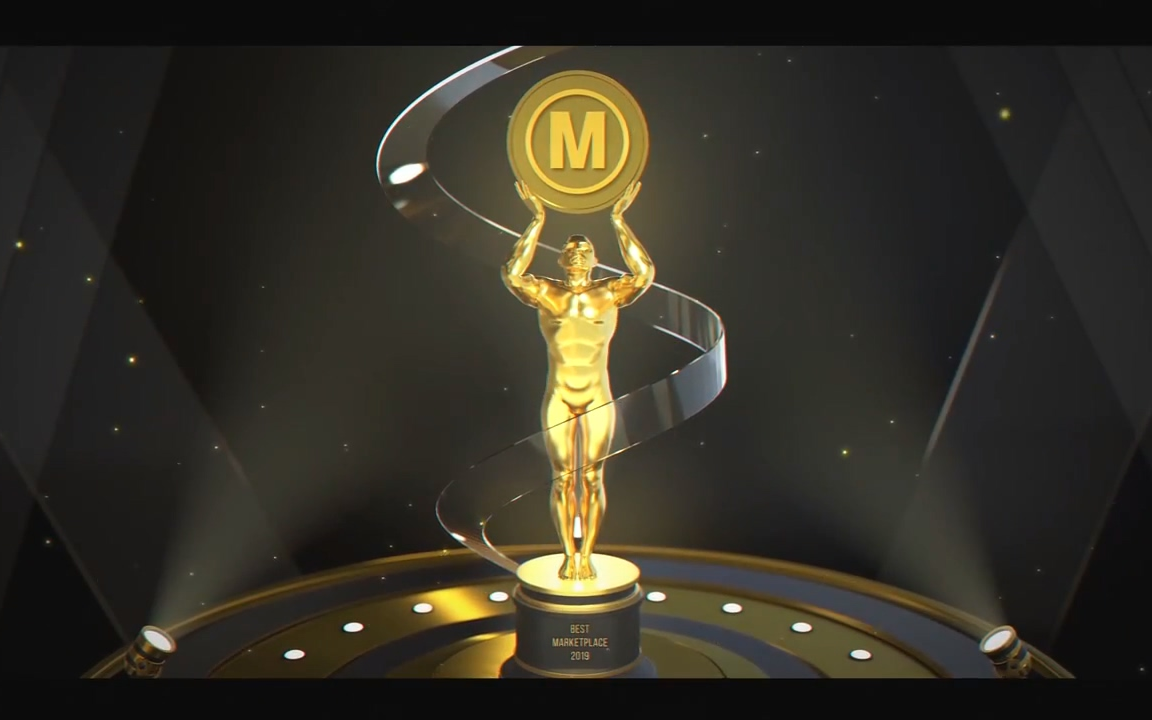 ae模板-好莱坞小金人颁奖典礼片头特效奖杯的动态logo片头模板动态