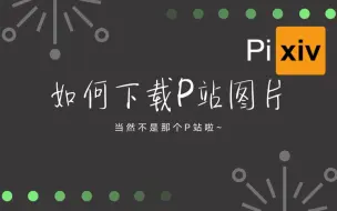 Download Video: 如何下载P站(Pixiv)图片？