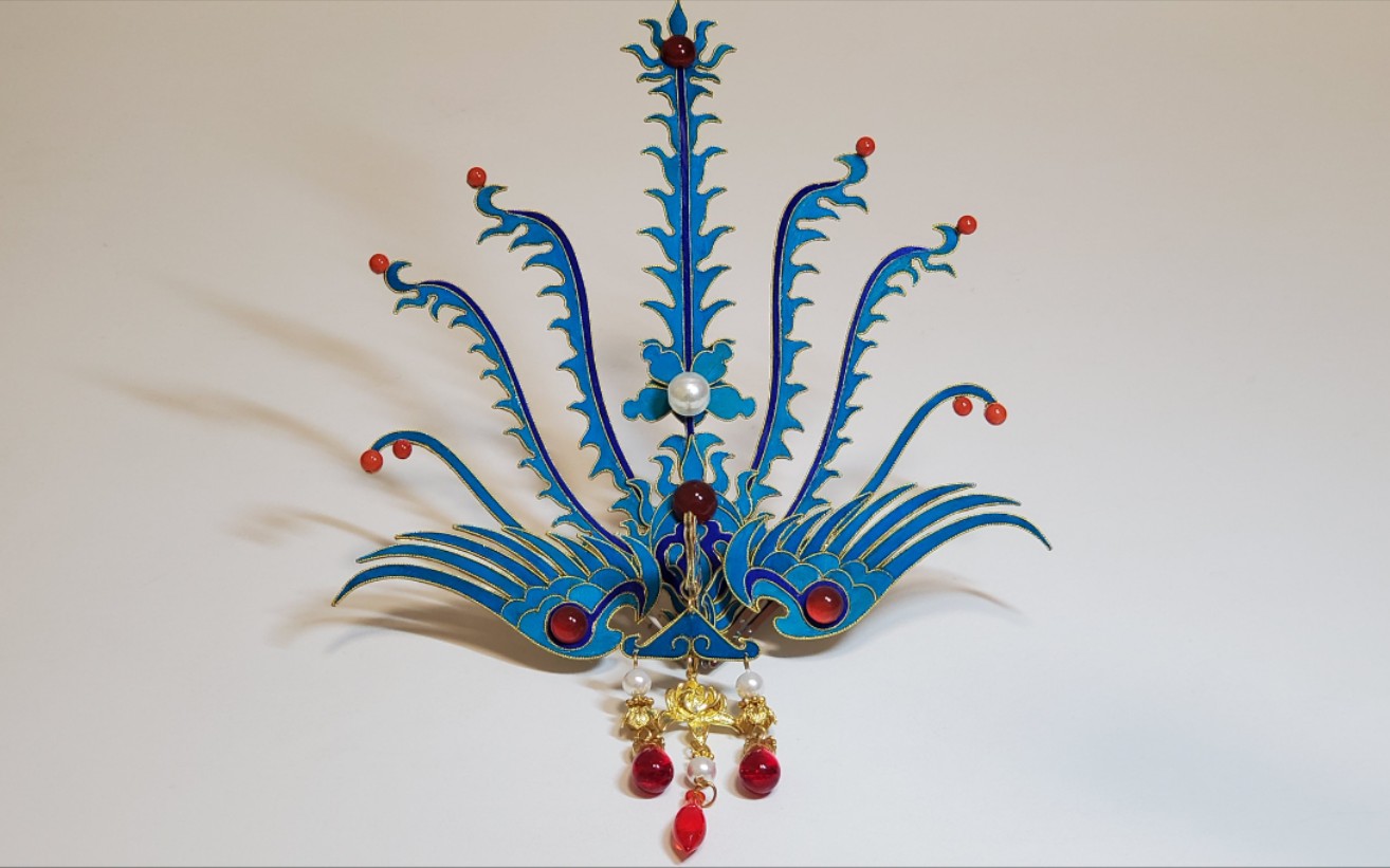 【我在民间做点翠】——做了一只瘦瘦的小凤凰_哔哩哔哩_bilibili