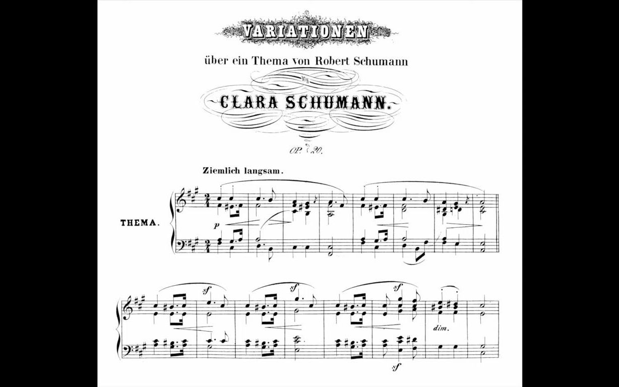 【钢琴】克拉拉ⷮŠ舒曼  舒曼主题变奏曲 Clara Schumann  Variations on a Theme by Robert Schumann哔哩哔哩bilibili