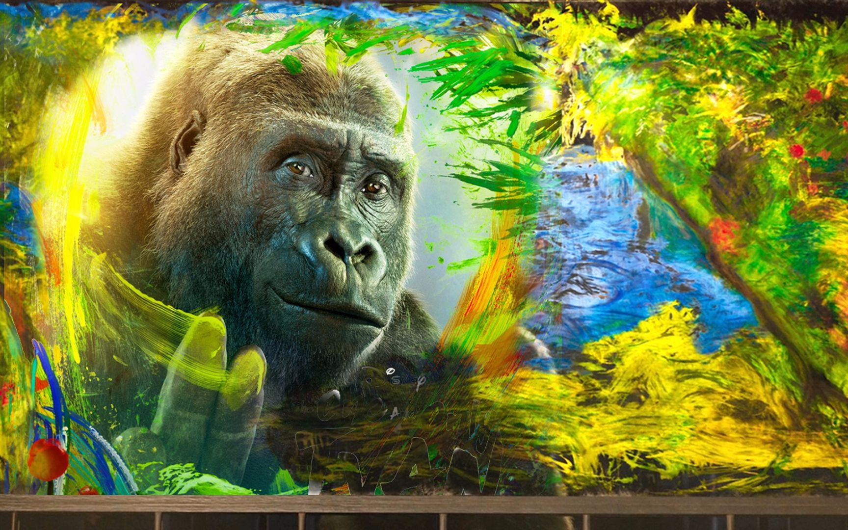 智商逆天的大猩猩,用一桶油彩,画出绝美油画,真实事件改编电影