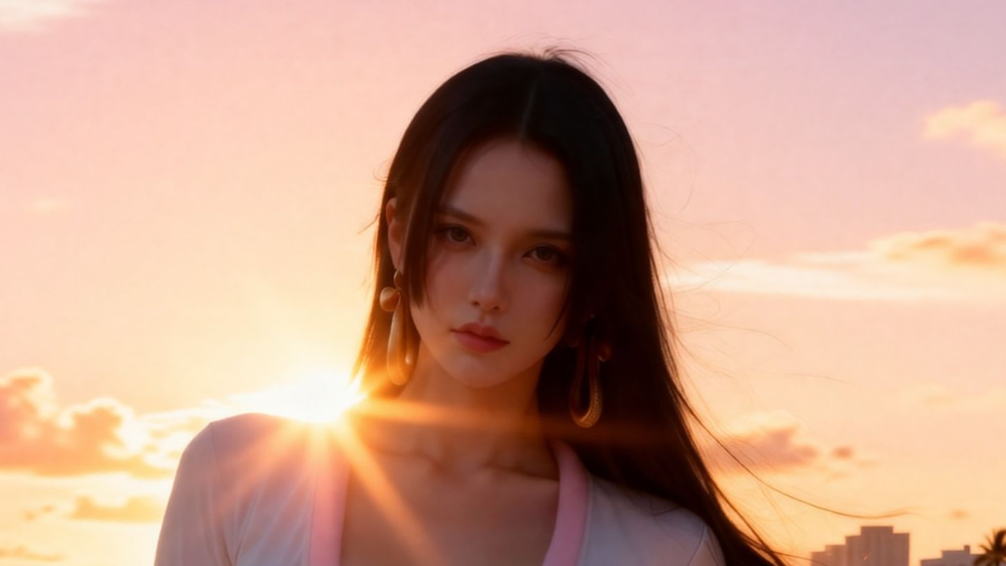 女帝落日海滩