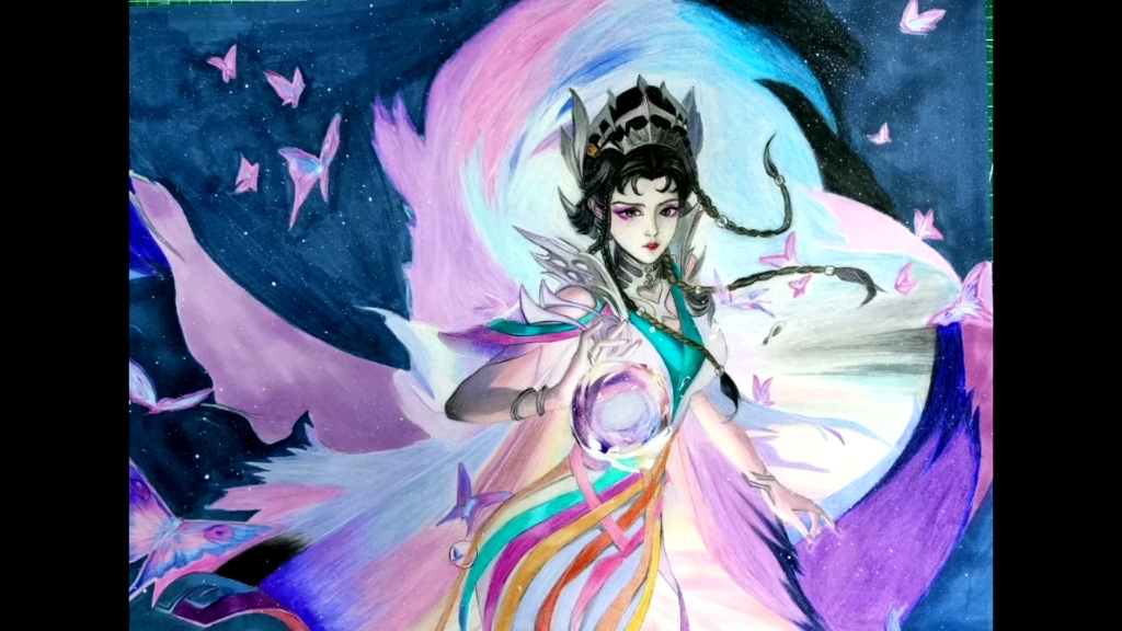 临摹手绘白晶晶