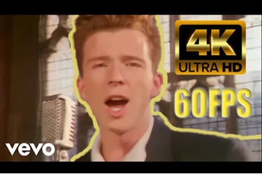 Rick Astley's Never Gonna Give You Up interpolated to 60fps 4k is  freaking everyone out