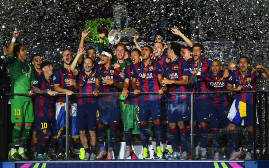 巴萨重夺欧冠冠军颁奖典礼