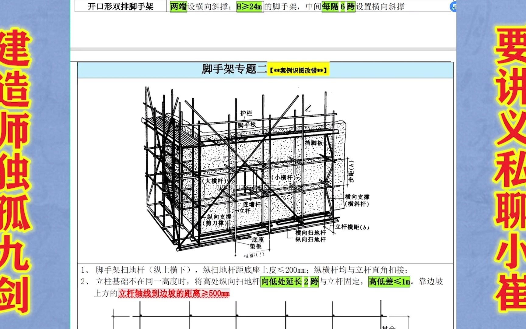 脚手架建造师爱考识图题目,每年考5分,考生一定要拿分哔哩哔哩bilibili