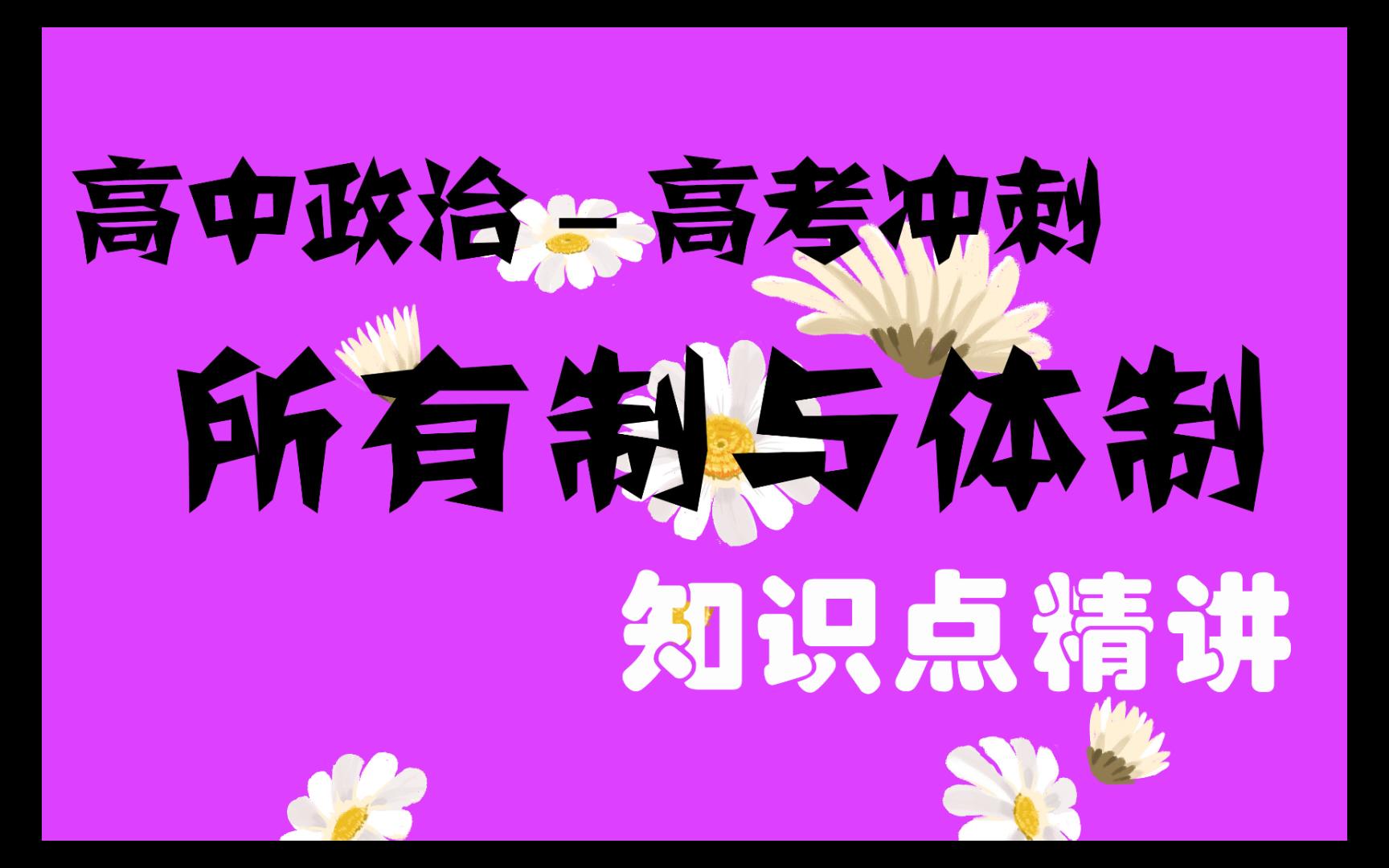 2023高考高中政治新高考高考冲刺复习专题二生产资料所有制与经济体制精讲哔哩哔哩bilibili