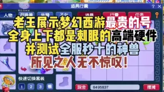 Download Video: 老王展示梦幻西游最贵的号全身都是高端硬件，并测试全服秒十的神兽，所见之人无不惊叹！#梦幻西游