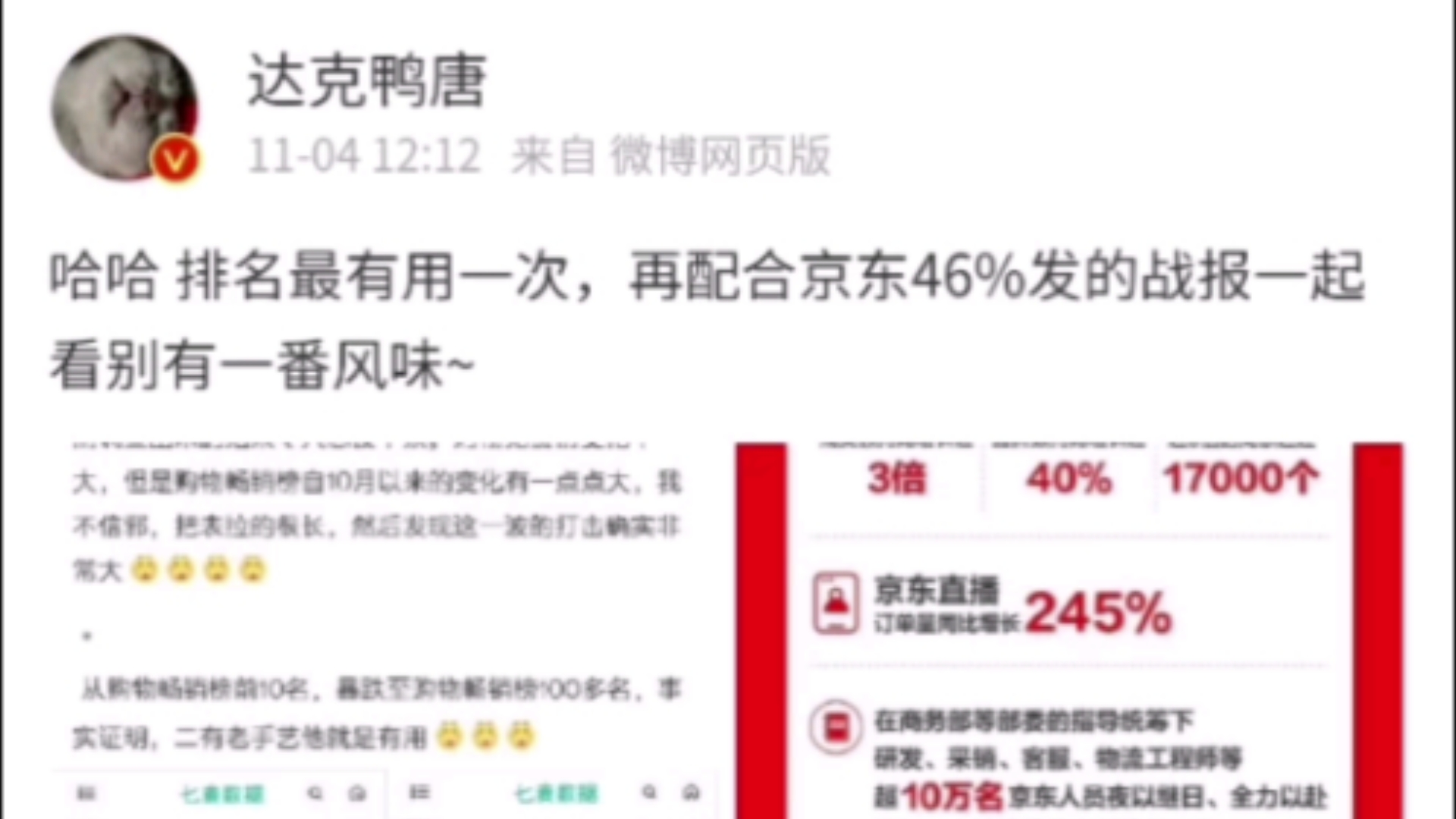 “排名最有用的一次,再配合京东46%发的战报一起看别有一番风味~”哔哩哔哩bilibili