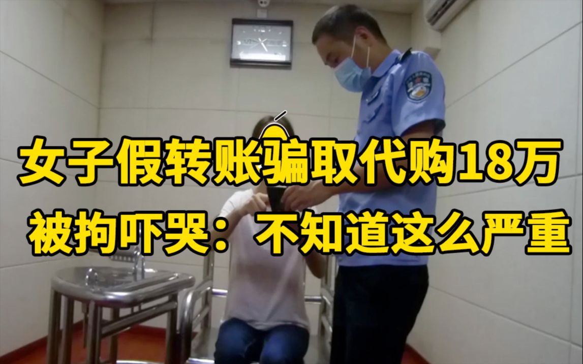 女子假转账骗取代购18万,得知要刑拘大哭:不知道这么严重哔哩哔哩bilibili