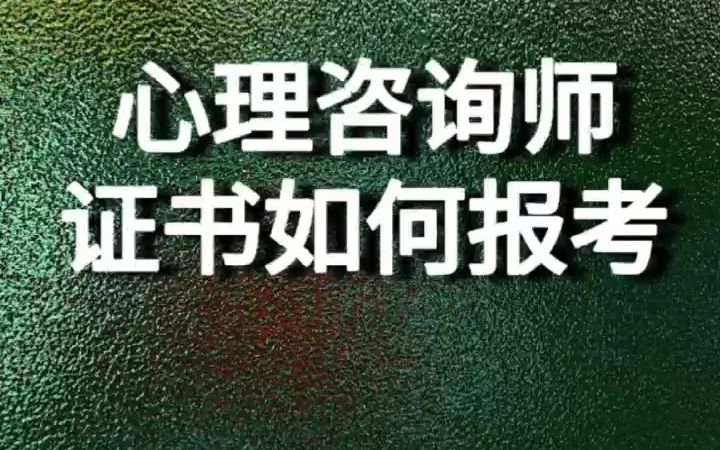 心理咨询师证书如何报考哔哩哔哩bilibili