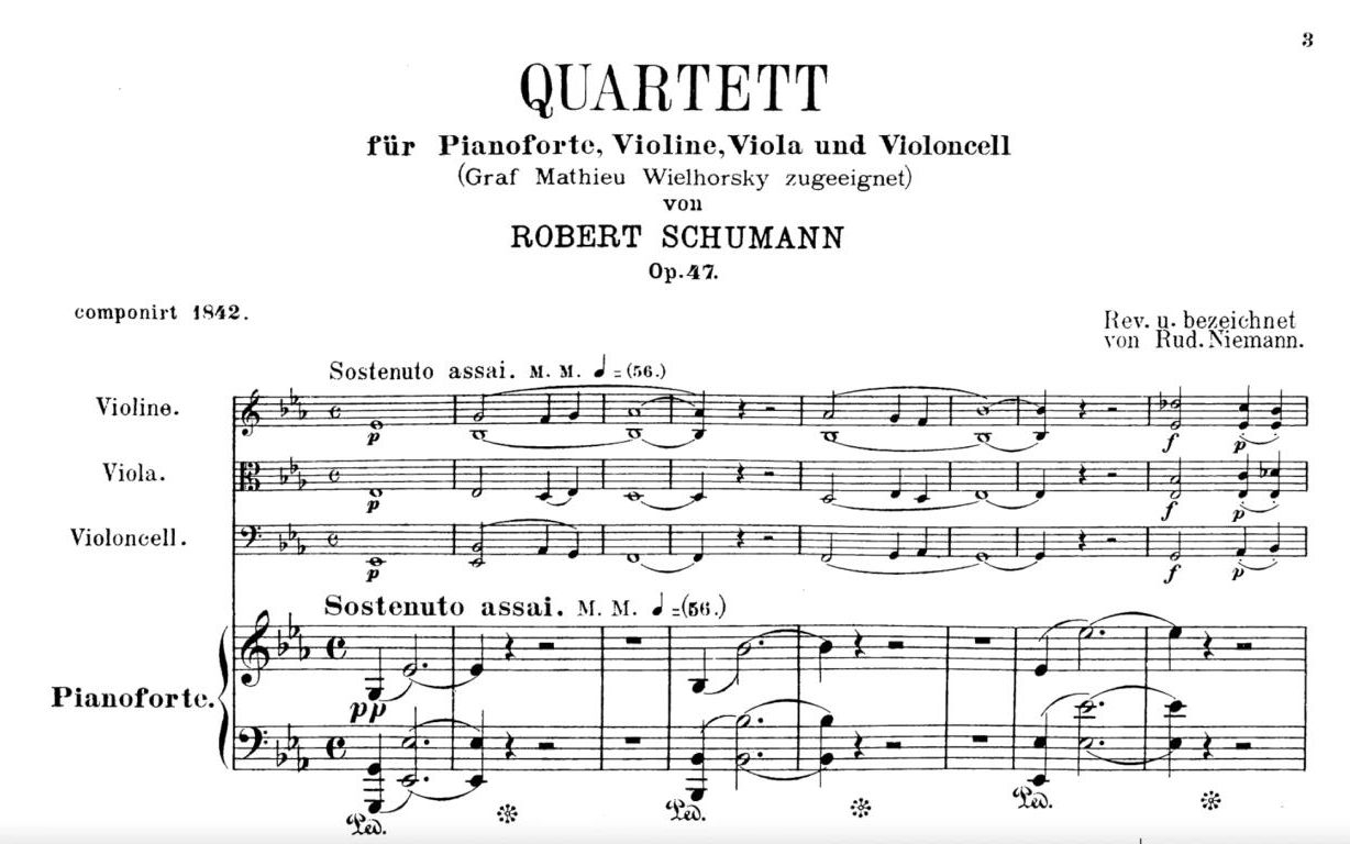 【钢琴与弦乐】舒曼  钢琴四重奏 Op.47 Schumann  Piano Quartet in Eflat major Op.47哔哩哔哩bilibili