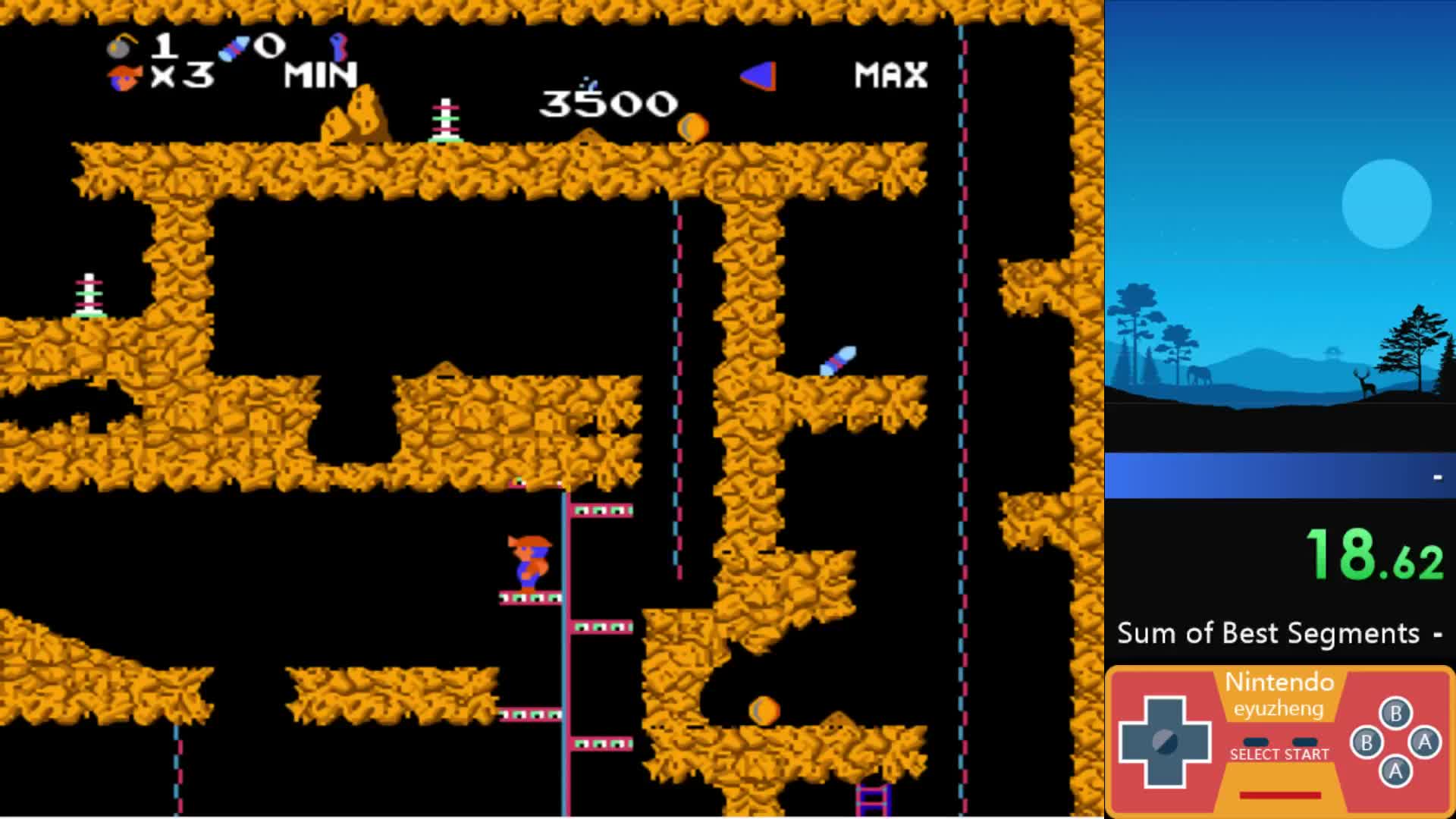 【续写解说】fc地底探险一命通关8分31秒,1代