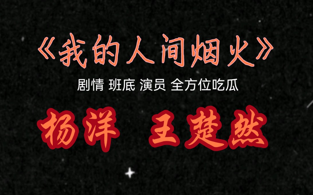 《我的人间烟火》剧情 班底 演员全方位吃瓜 杨洋 王楚然哔哩哔哩bilibili