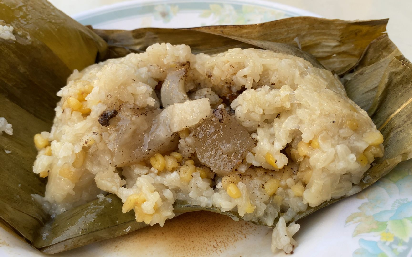 美食:香港广东台山咸肉粽感受肥猪肉绿豆鸭蛋糯米农村妈妈的味道_哔哩