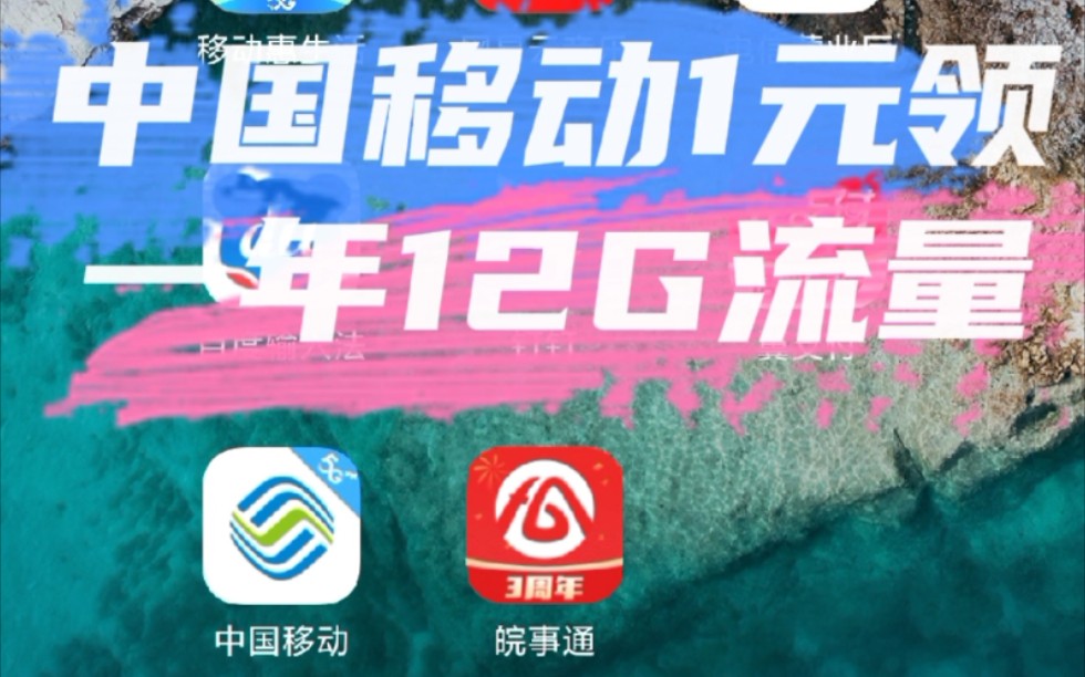 中国移动1元领1年12G流量哔哩哔哩bilibili