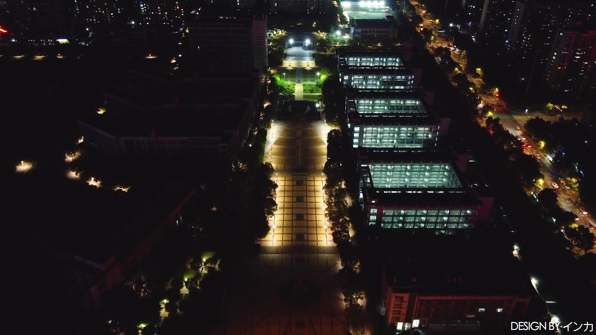 [图]南京市江宁高级中学航拍短片（夜晚）