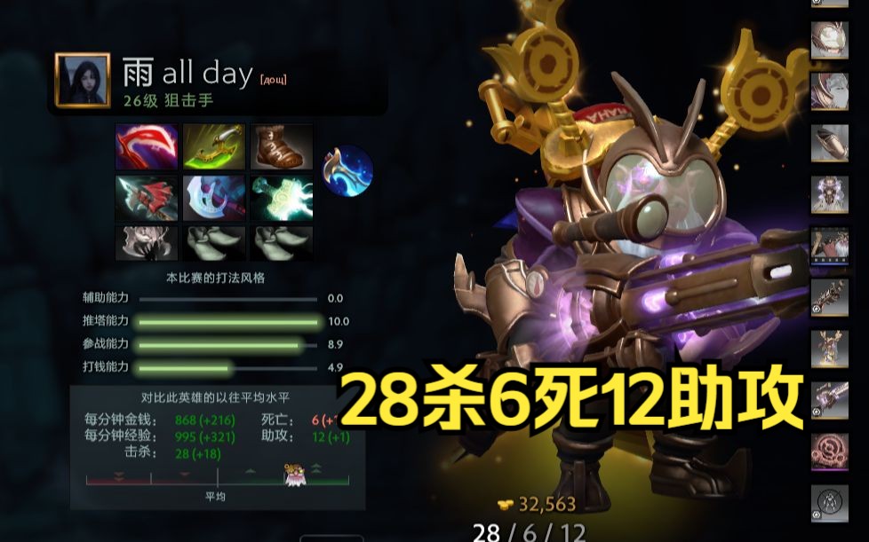 DOTA2欧服天梯Yatoro一号位狙击手28杀6死12助攻哔哩哔哩bilibili