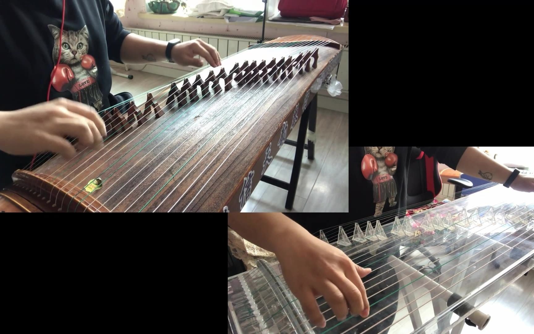 【电古筝】奔跑 传统木古筝加电古筝才有内味 电古筝的吉他solo来一段