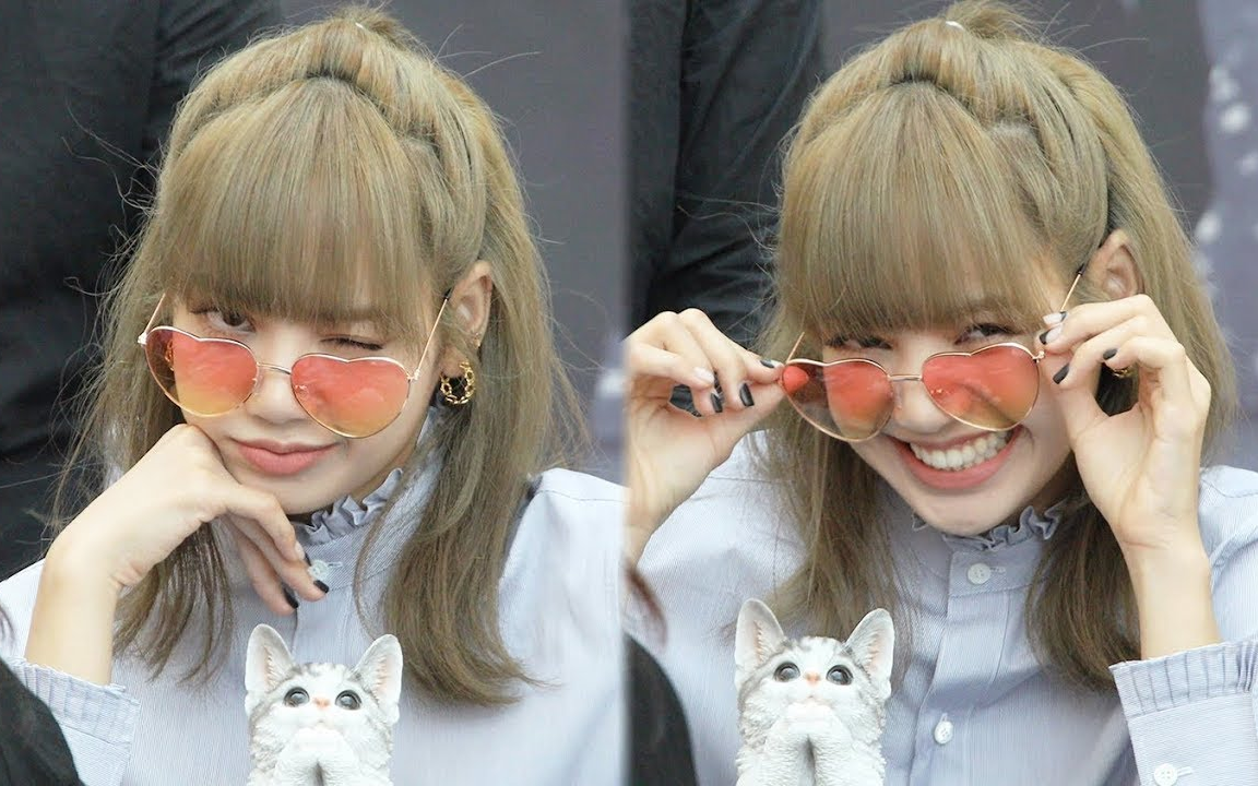 【blackpink】lisa戴着红心墨镜[photobook发售签售会]直拍_哔哩哔哩