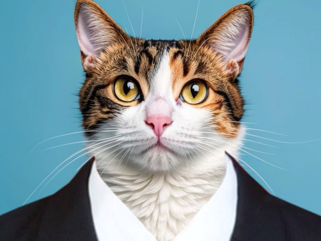 猫咪西装照曝光!太可爱了吧～证件照