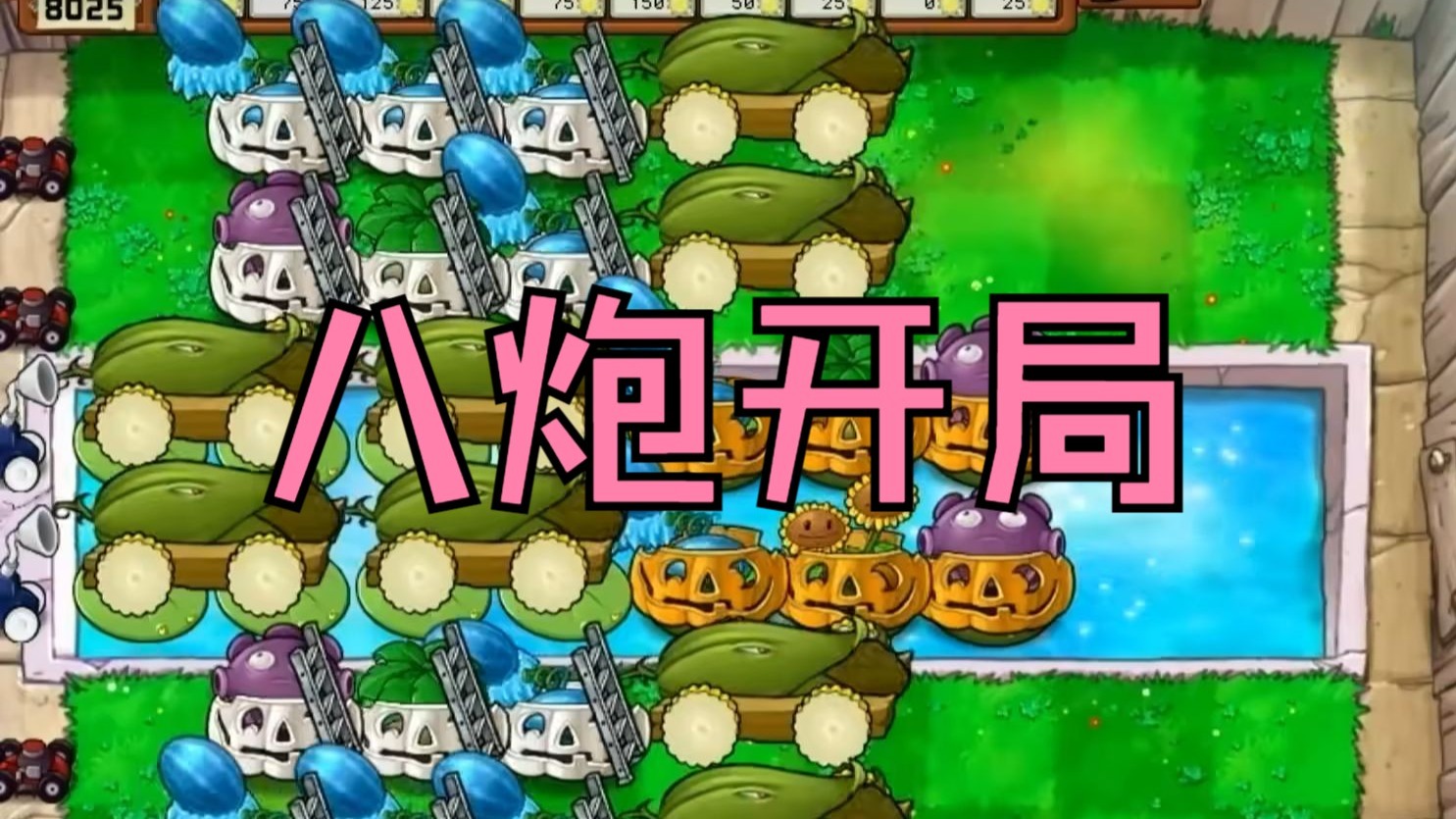 [植物大战僵尸]经典八炮阵型开局构建