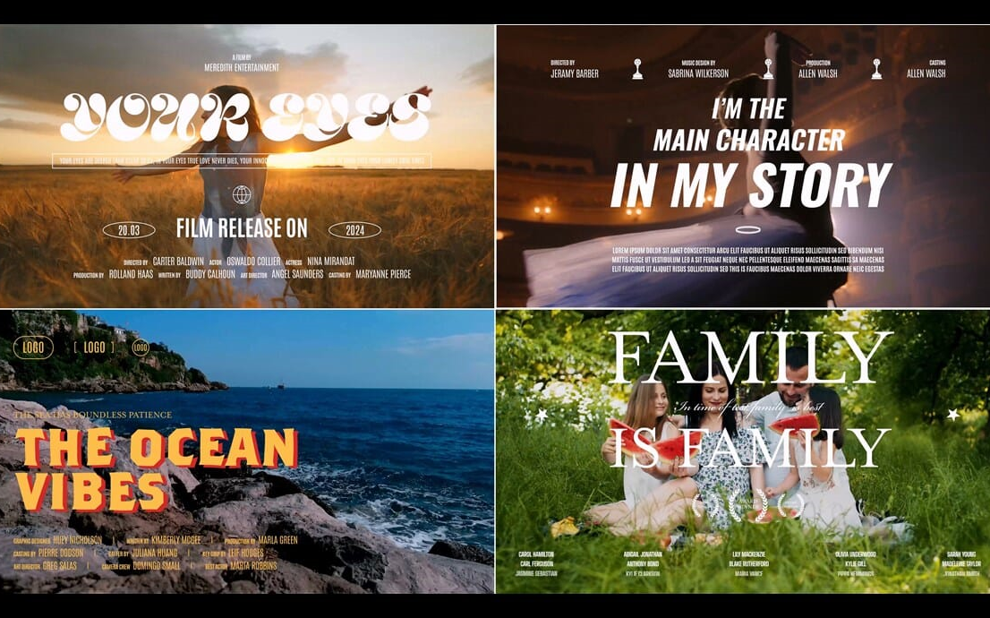 ae模板-电影封面排版标题 电影名称 豆瓣电影 电影文字排版设计模板