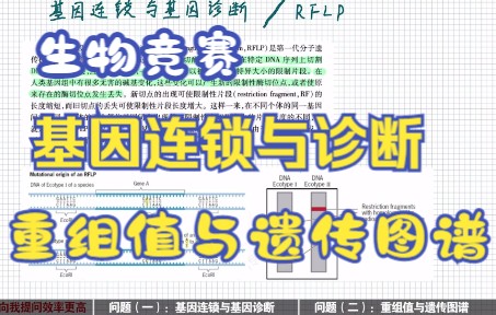 基因诊断、遗传图谱(生物竞赛、大学课程)哔哩哔哩bilibili