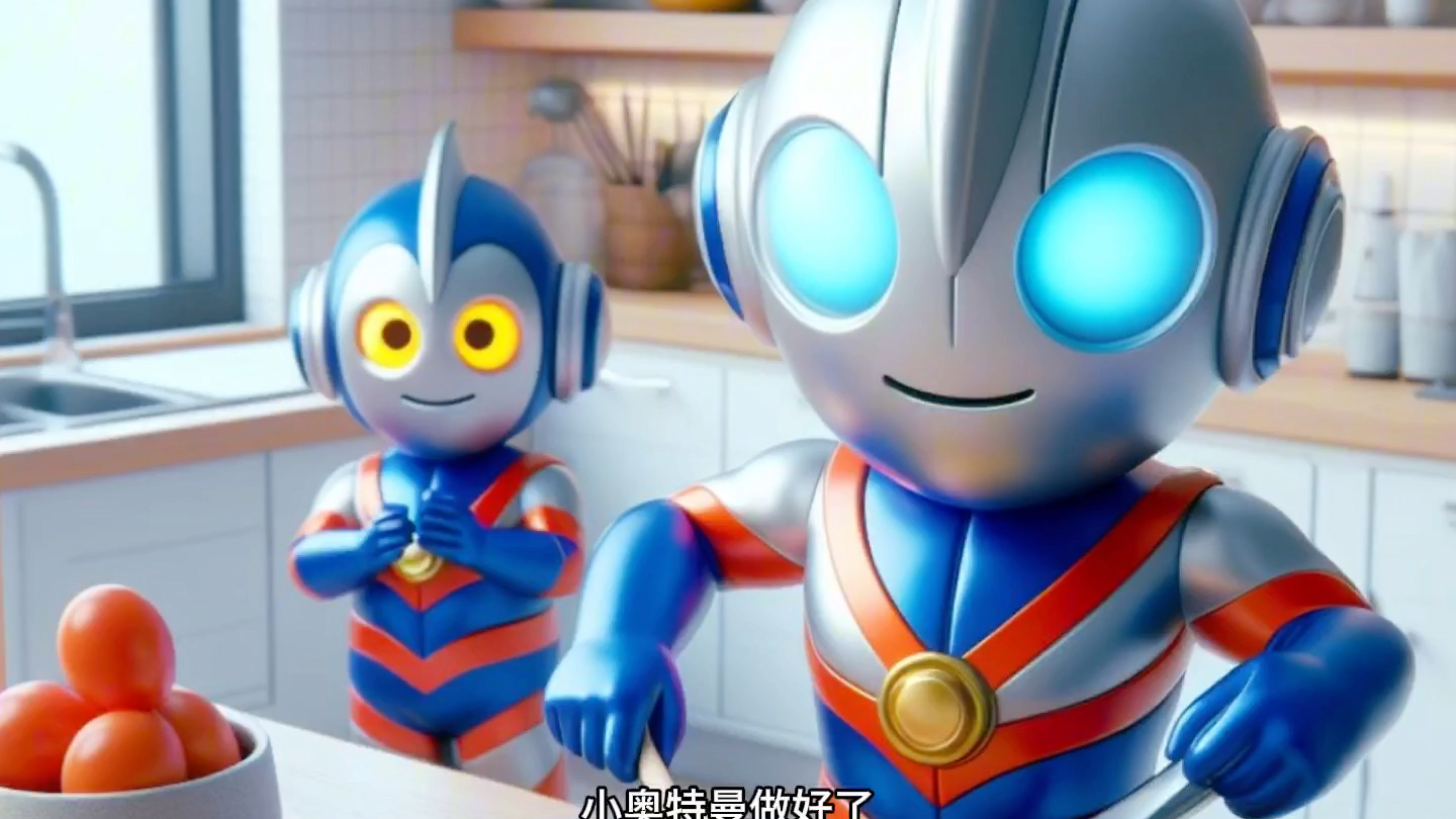小奥特曼煮吃的给老奶奶结果弄伤手还进了医院