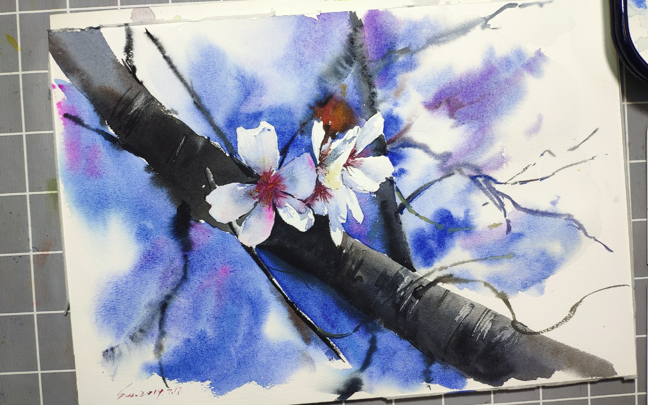 [水彩花卉] 如何画出虚实结合的花卉场景