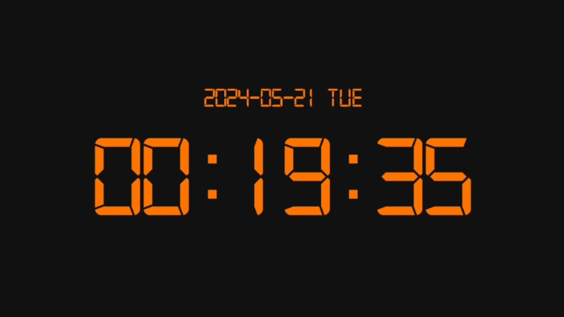 桌面全屏时钟 00:19-04:20