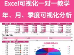 下载视频: Excel数据可视化一对一，年月季度可视化分析