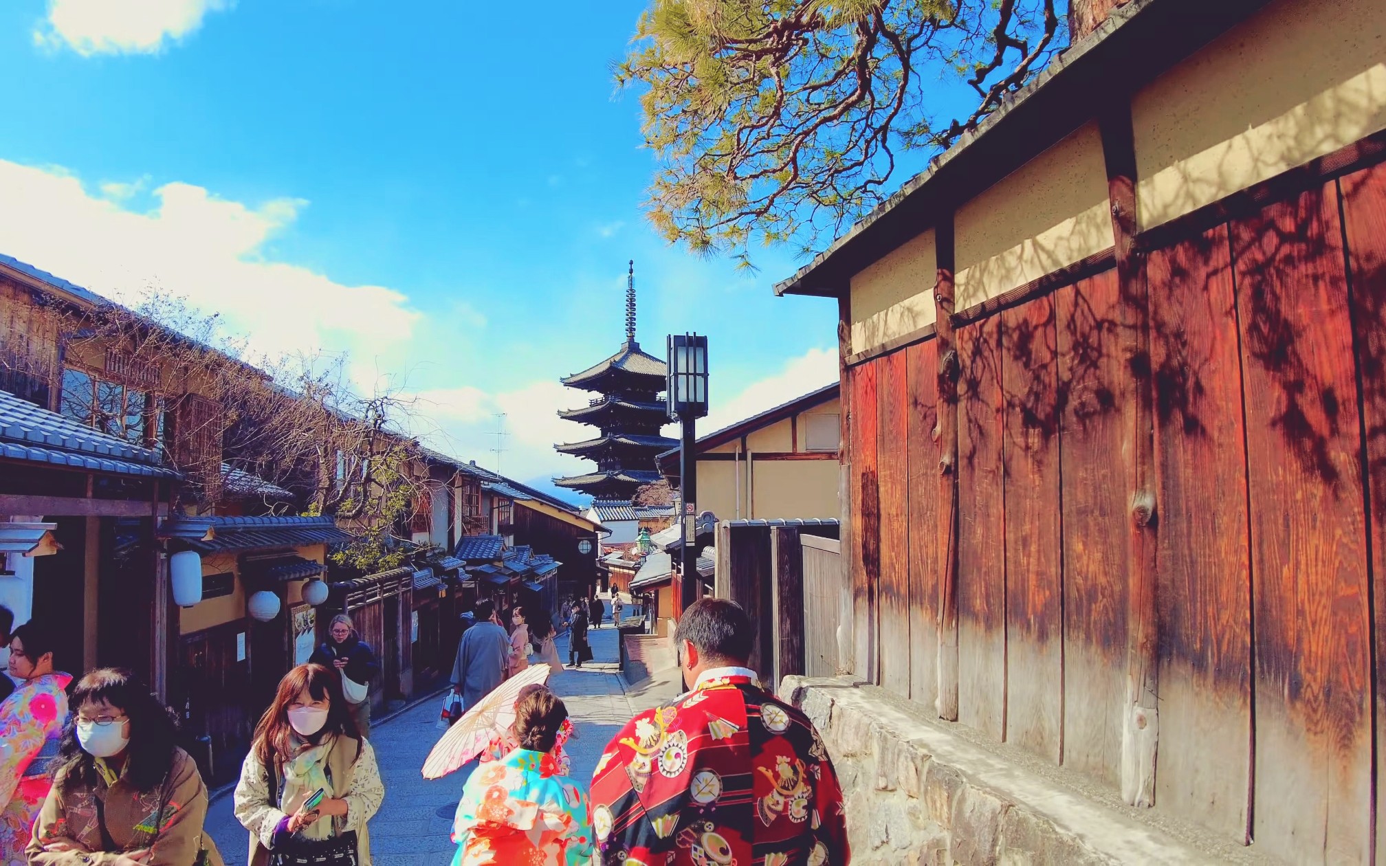 【4k超清】大晴天漫步在京都清水寺附近的清水坂