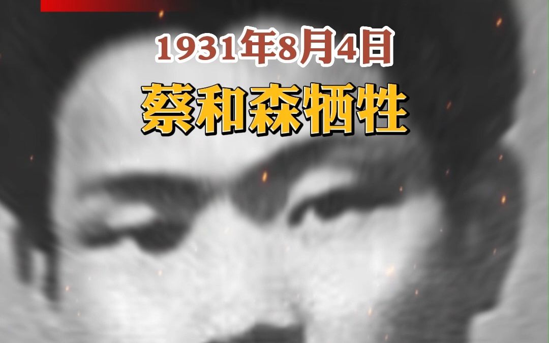 1931年8月4日,蔡和森牺牲.毛主席曾评价他:“一个共产党员应该做的,和森同志都做到了.”#那年今日事哔哩哔哩bilibili