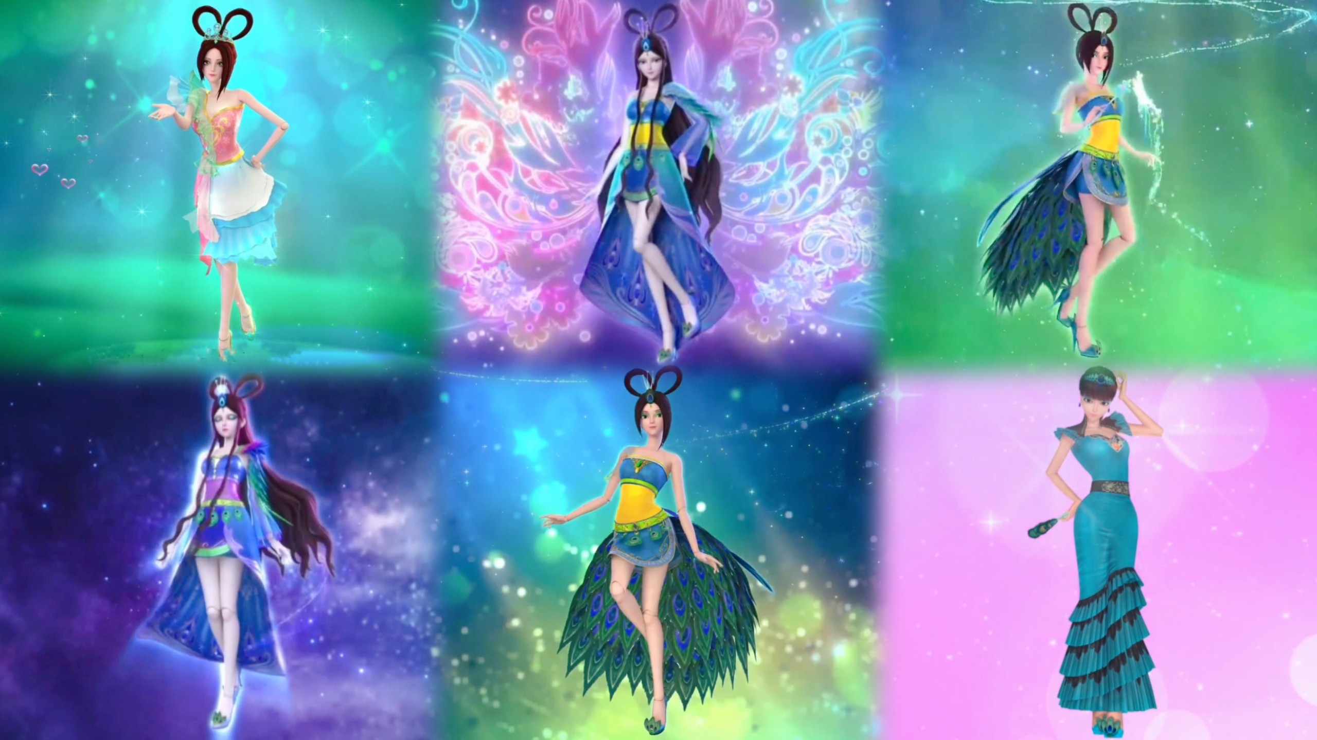 盘点叶罗丽蓝孔雀全部变身,她是属于蓝色系还是绿色系?