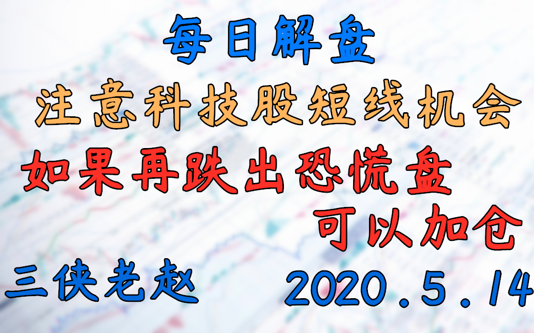 2020.5.14 注意科技股短线机会,如果再跌出恐慌盘,加仓哔哩哔哩bilibili