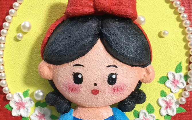 白雪公主q版超轻粘土手工装饰画